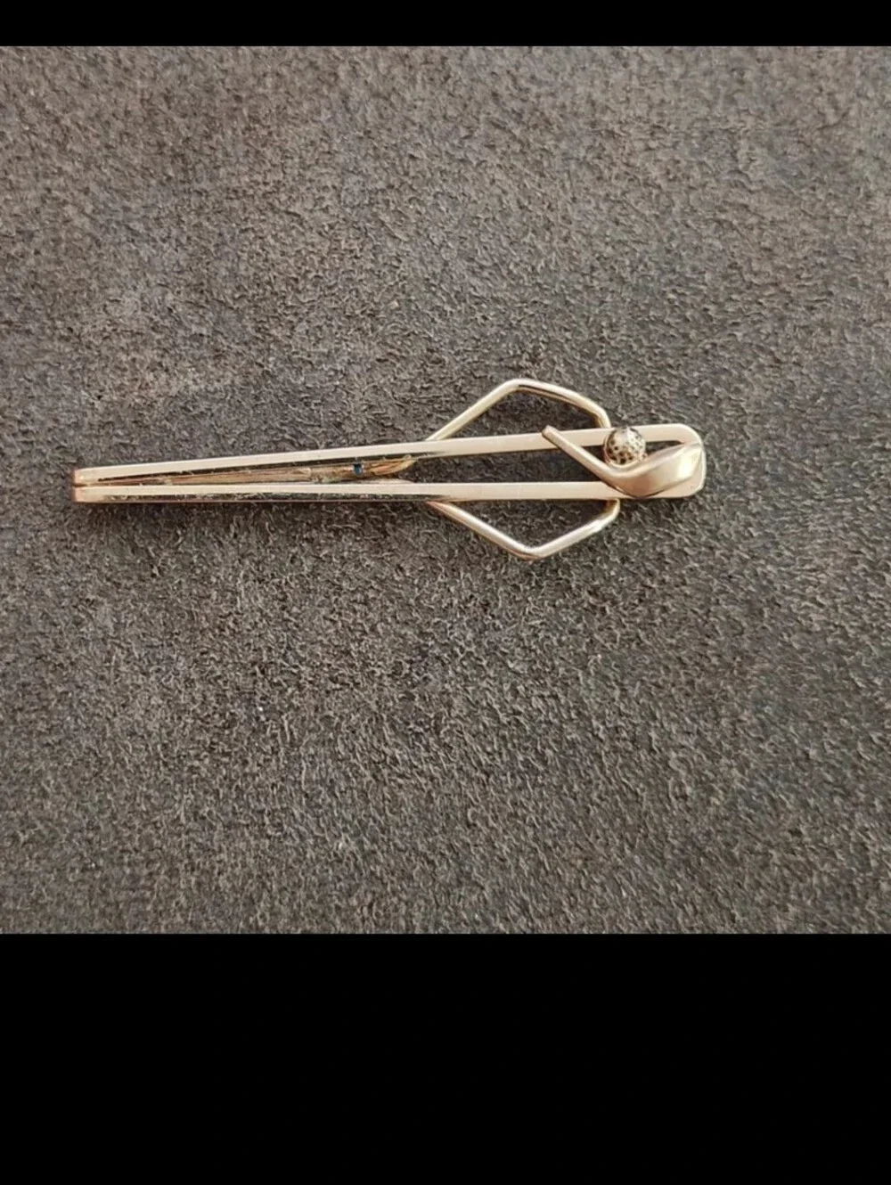 1950s Swank Golf Ball & Club Gold Tone Tie Clip.